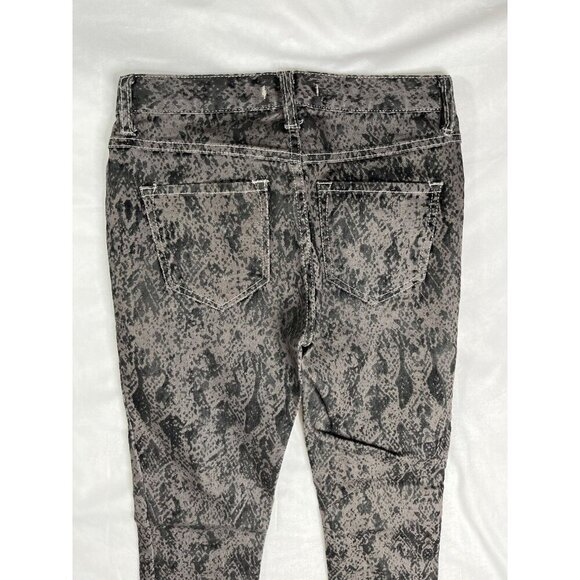 Free People High Rise Stretch Skinny Jeans Snake Print Size 26 Gray Black - Picture 6 of 7
